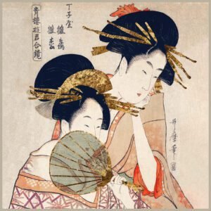 panel en cuero vegano geishas