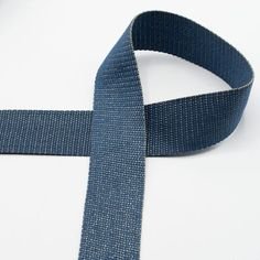 cinta de algodón con lúrex 40 mms azul vaquero