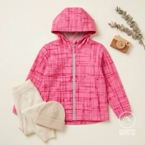 Softshell rosa fucsia a cuadros