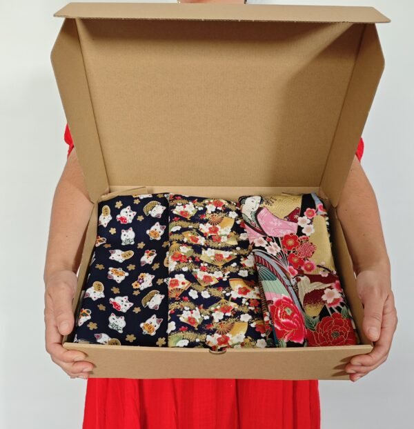 Caja regalo de retales, telas japonesas, colección de telas japonesas, ideal para patchwork