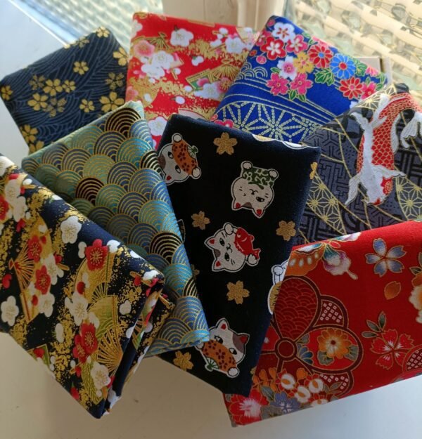 Set de 8 fat quarter de telas japonesas Jardín Imperial - Imagen 4