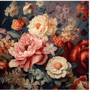 panel de terciopelo bouquet floral