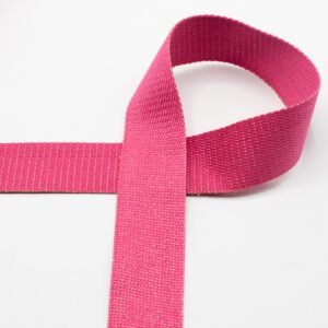 cinta de algodón con lúrex 40 mms rosa fucsia