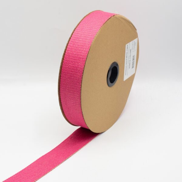 cinta para bolso de 40 mms de ancho rosa fucsia con lúrex , cinta de algodón