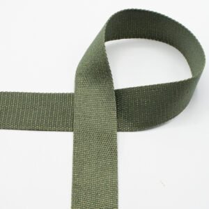 cinta de algodón con lúrex 40 mms verde militar
