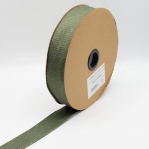 cinta de algodón con lúrex 40 mms verde militar