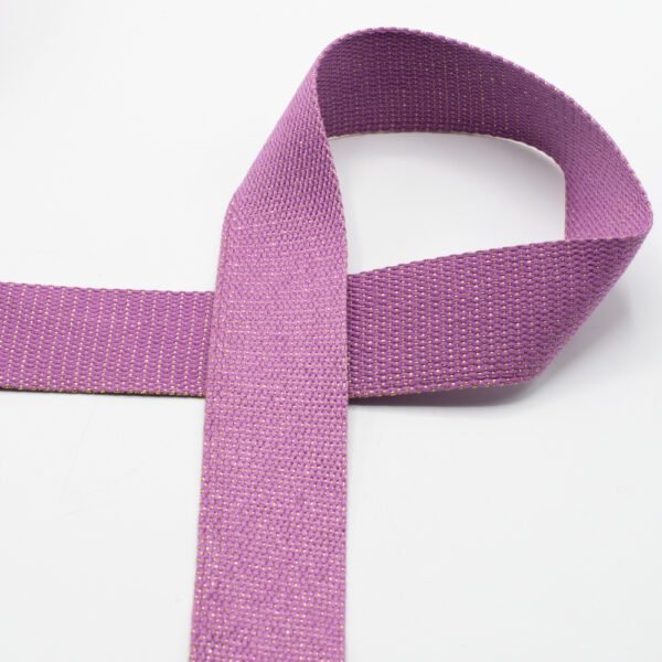 cinta de algodón con lúrex 40 mms violeta