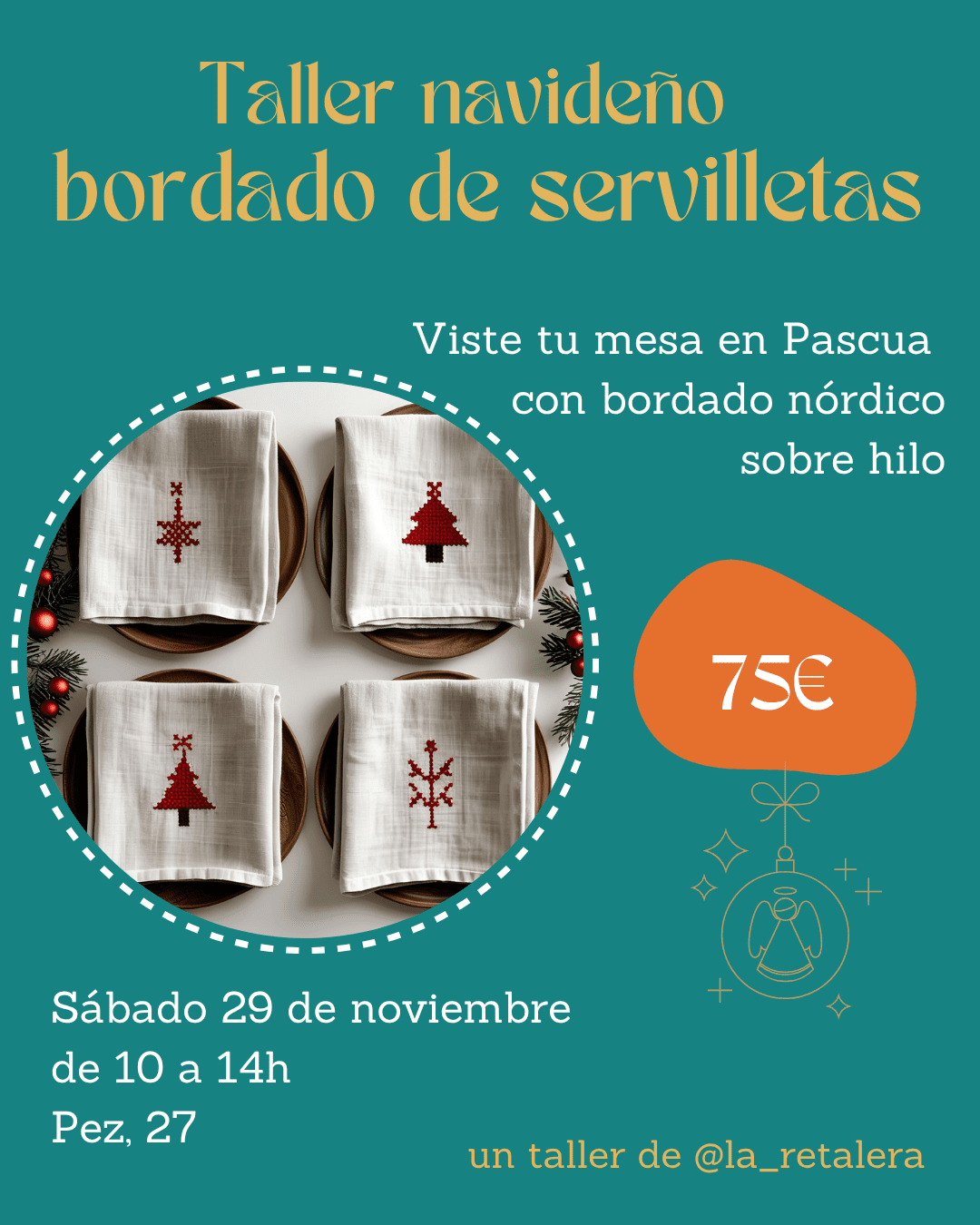 Clases de bordado navideño