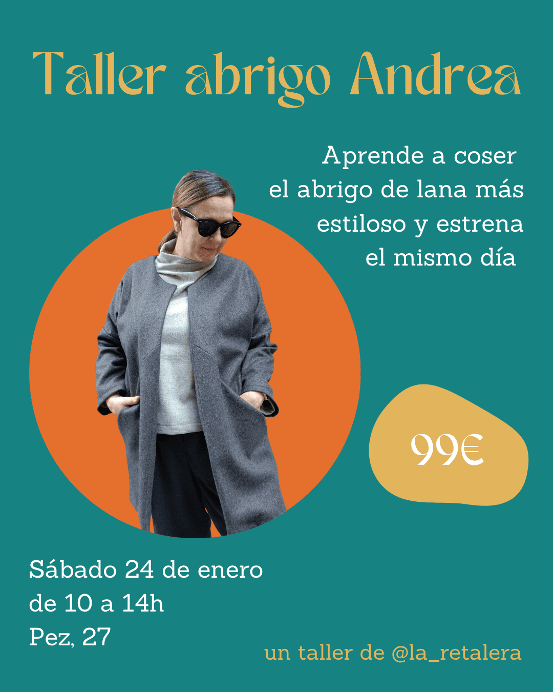 Taller de costura aprender a coser un abrigo en Madrid