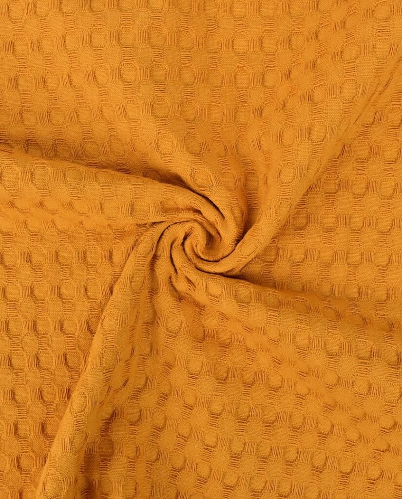 jacquard de algodón mostaza