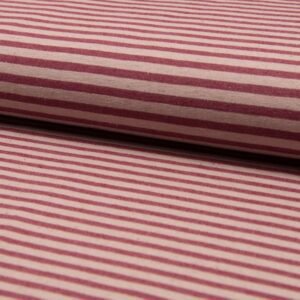 Bengalina de lino rayas rosa y burdeos