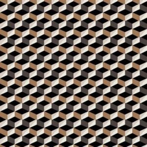 Bengalina de cuadros op art marrón