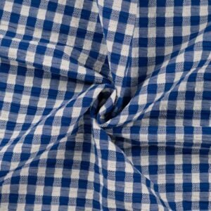 Seersucker cuadros azul cobalto y blanco