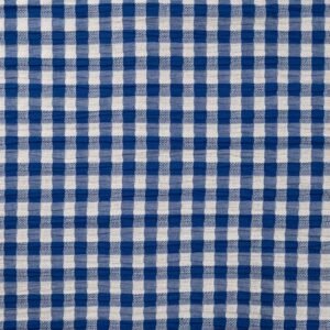 Seersucker cuadros azul cobalto y blanco