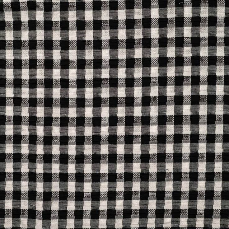 seersucker blanco y negro a cuadros