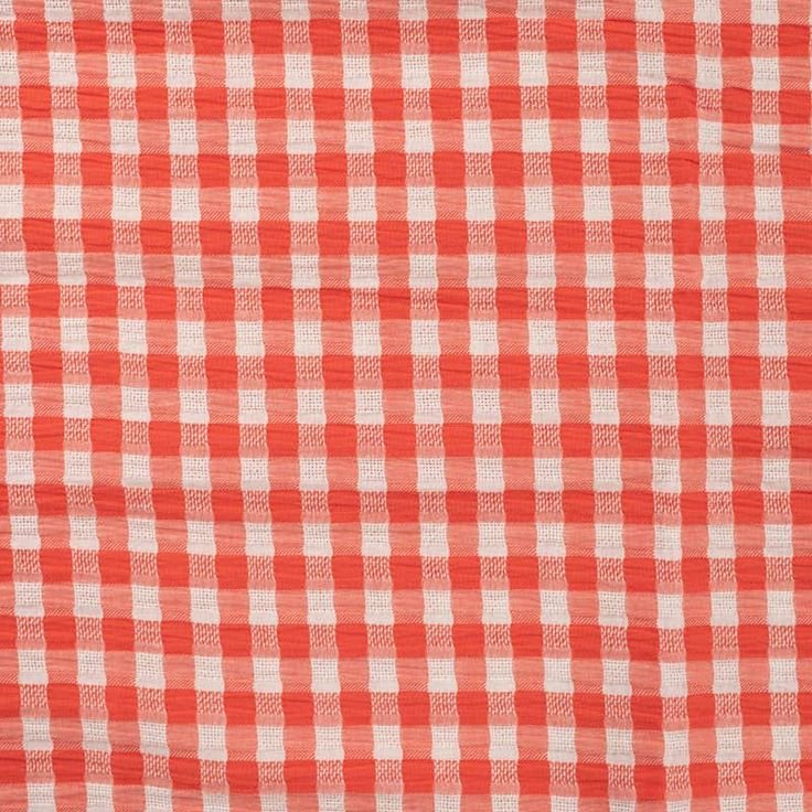 seersucker rojo coral cuadros