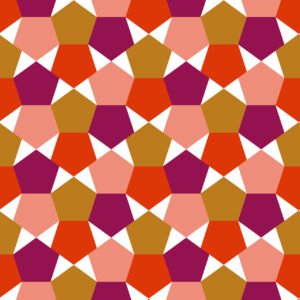 tela de algodón rosa, mostaza y rojo