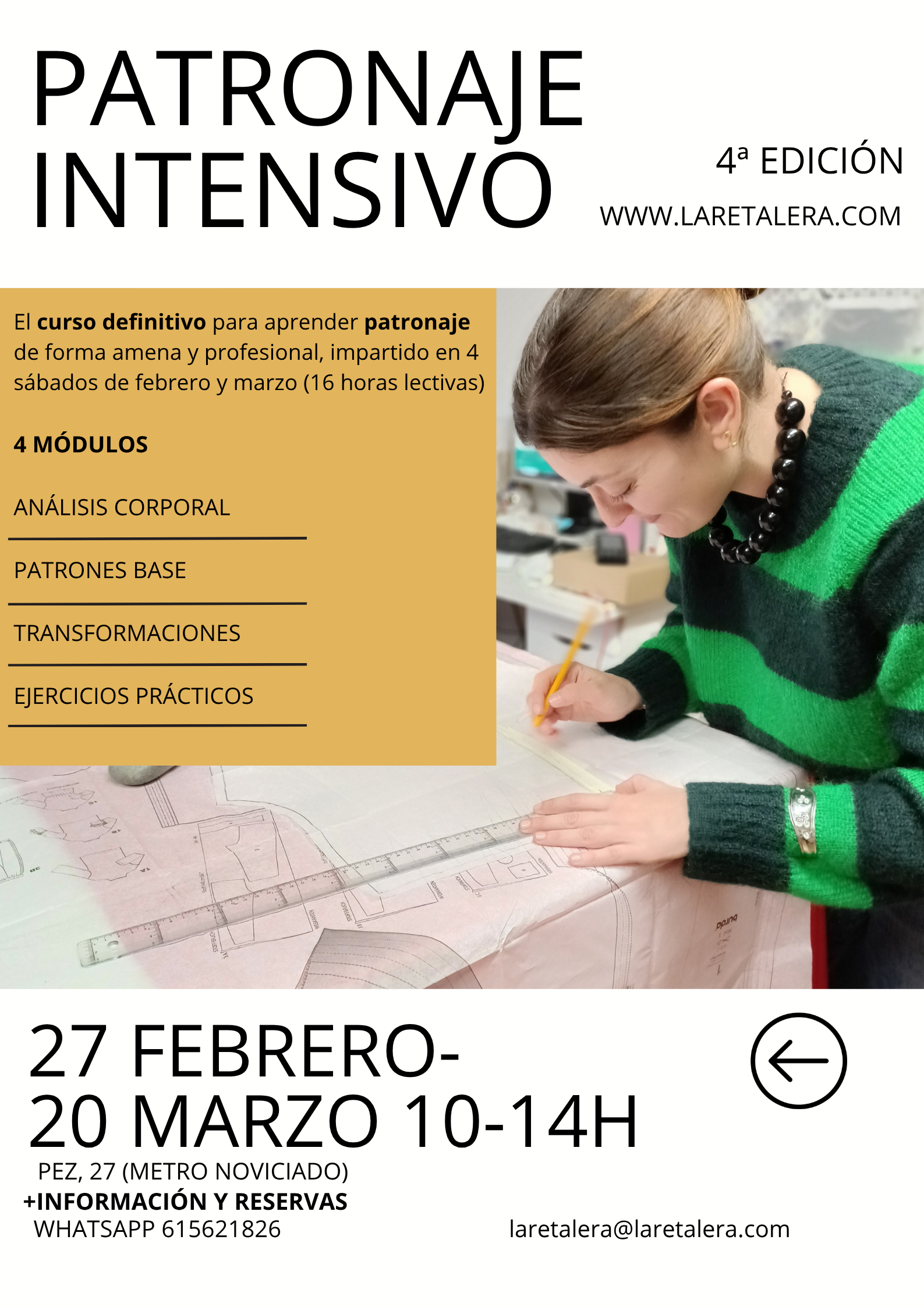 curso intensivo de patronaje en Malasaña