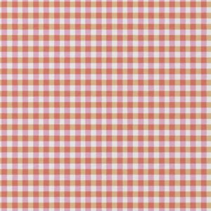 tela de algodón vichy rosa y amarillo