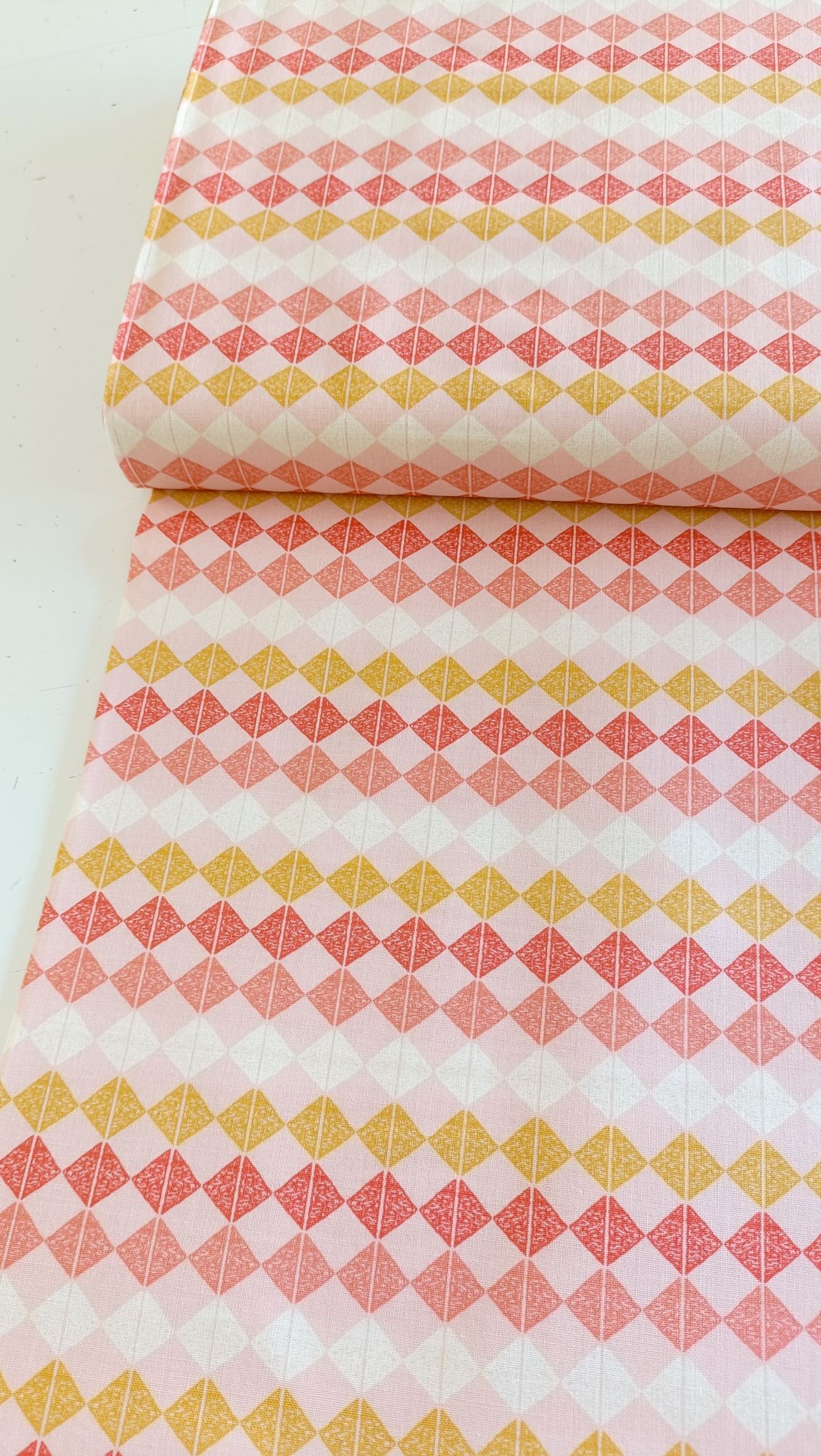 Algodón americano rosa rombos - Imagen 3