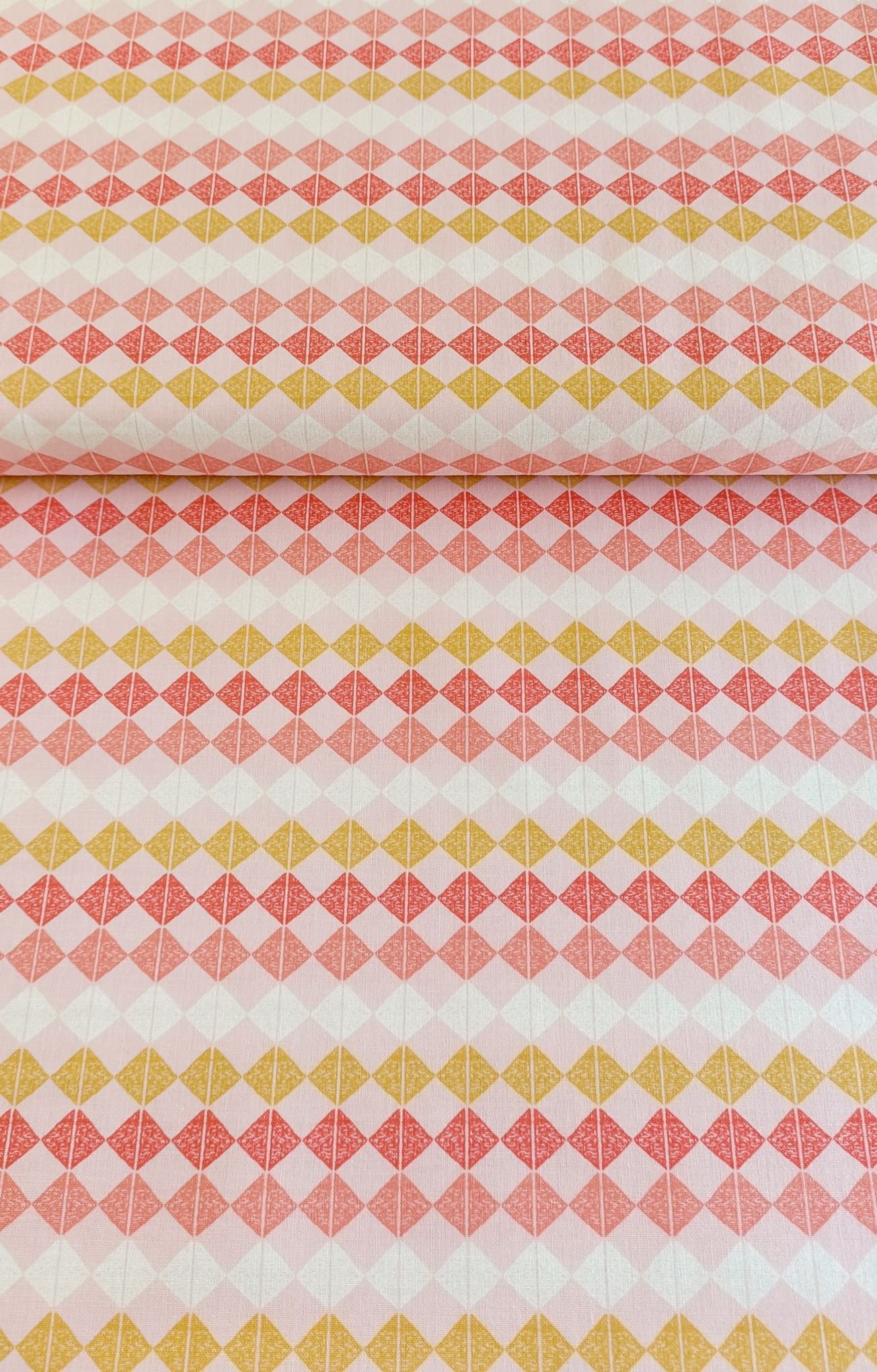 Algodón americano rosa rombos - Imagen 2