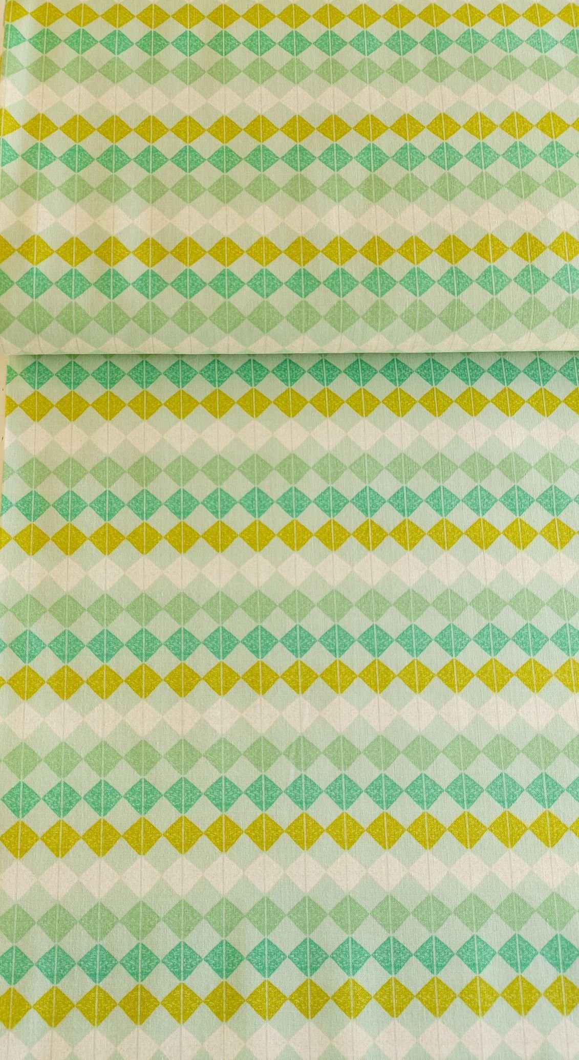 algodón rombos verde