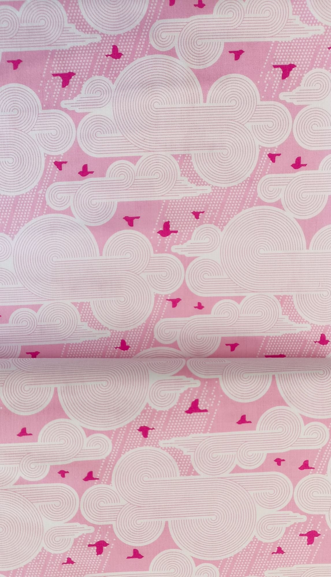 algodón rosa con nubes japonesas