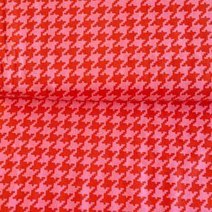 Algodón americano pata de gallo rosa y rojo