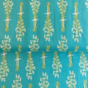 Algodón americano verde con ramos de flores