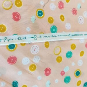 Algodón americano coral con botones