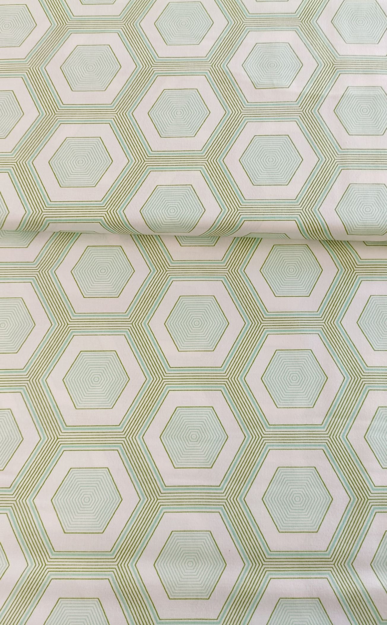algodón de hexágonos verde