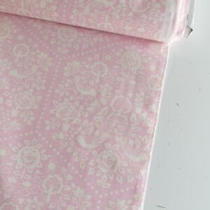 Algodón americano casita folk rosa