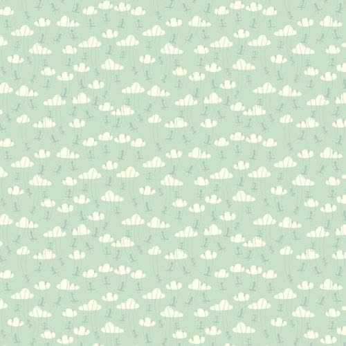 tela infantil con nubecitas