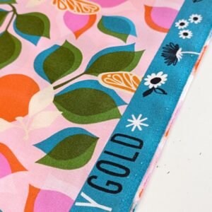 Algodón americano rosa con mariposas