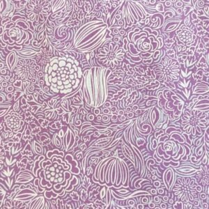 Algodón americano morado con flores azules