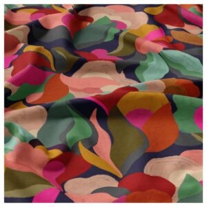 Viscosa negra con hojas multicolor