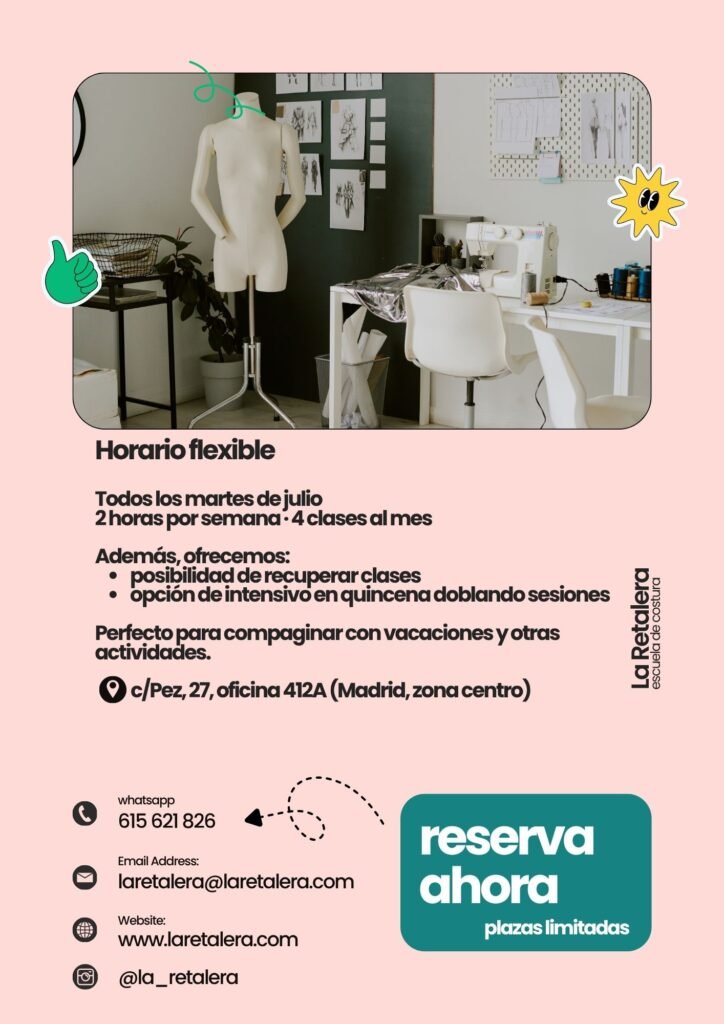 campamento de costura en julio en malasaña