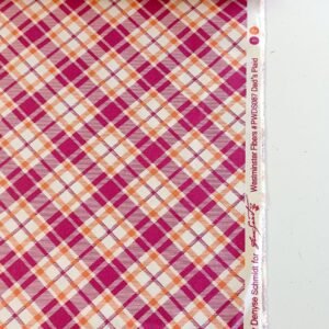 Algodón americano cuadros tartán fucsia y naranja