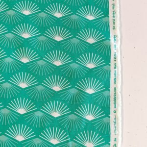 Algodón americano verde con abanicos blancos