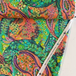 Satén de algodón verde cachemir