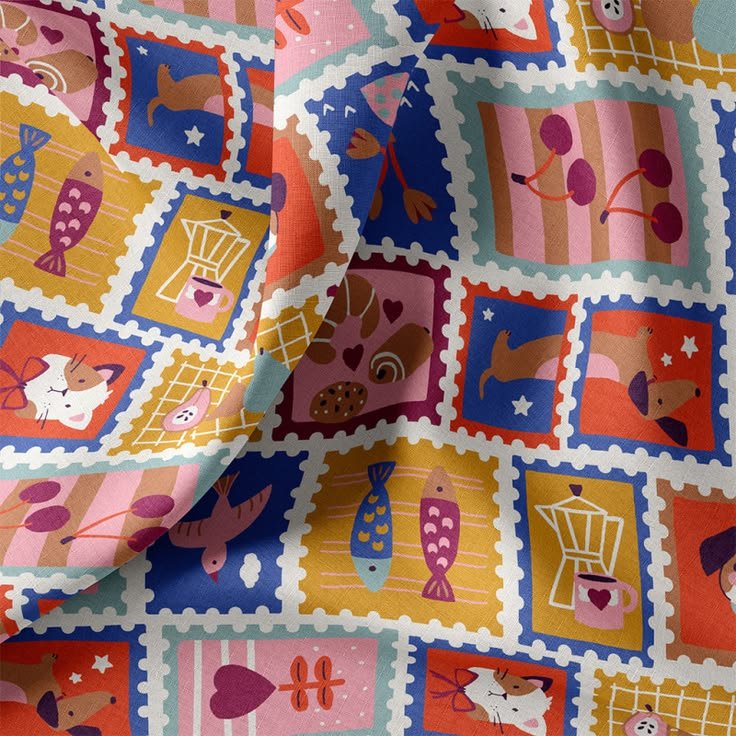 popelín sellos motivos infantiles - Imagen 2