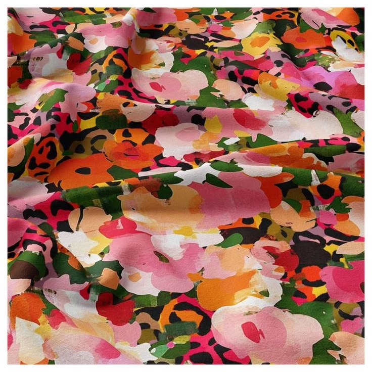 Viscosa flores colores brillantes