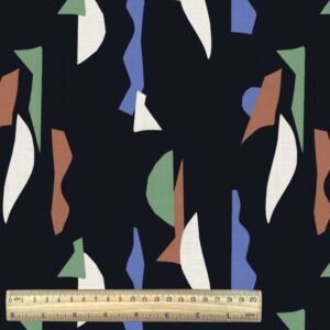 Viscosa negra con motivos geométricos