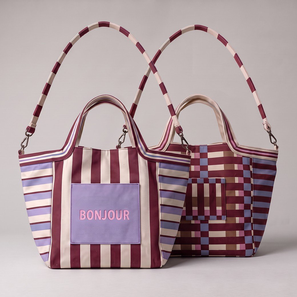 panel bolso shopper rayas la retalera
