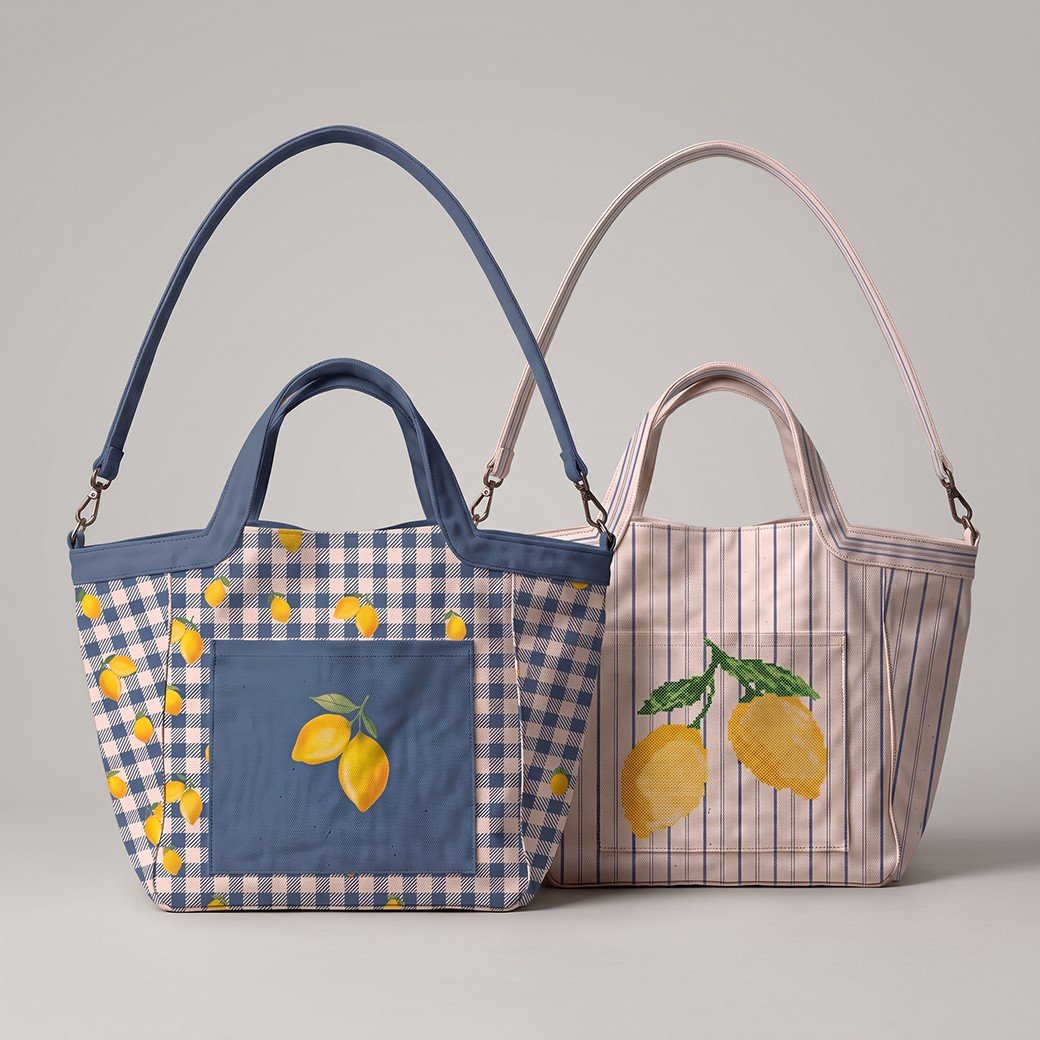 panel bolso shopper de limones la retalera