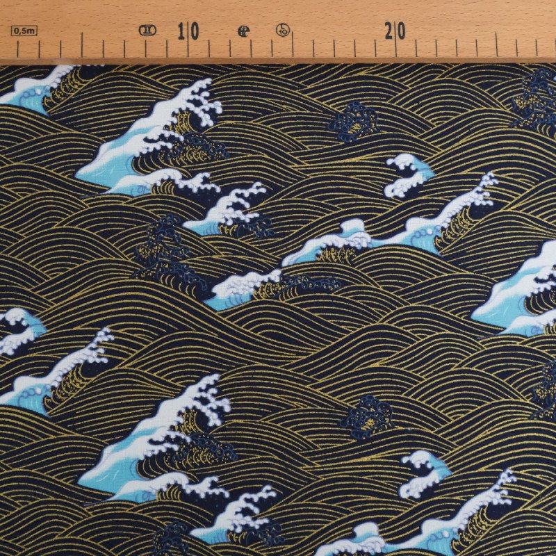 Percal de estilo japonés olas - Imagen 5