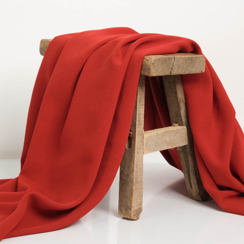 Crepe grueso rojo marsala - Imagen 2
